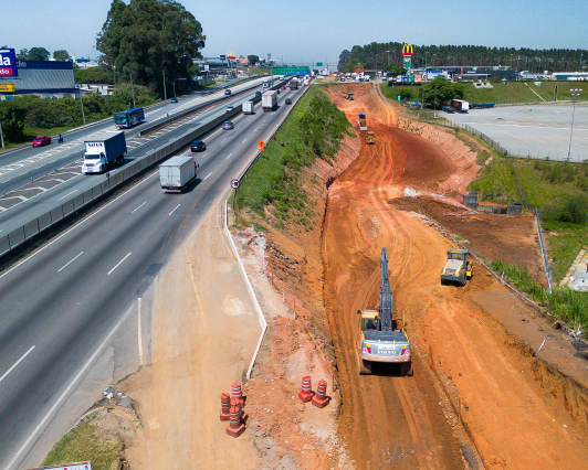 CCR RioSP avança com as obras de construção das novas pistas marginais na região de Bonsucesso, em Guarulhos (SP)